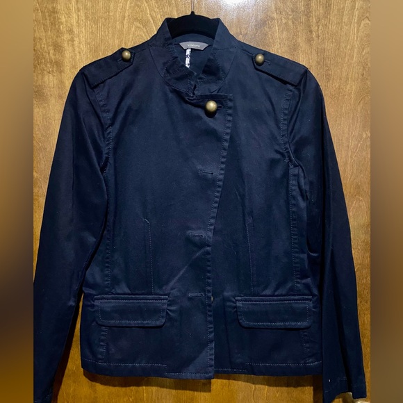 Liz Claiborne Navy Blue Military Style Jacket with Navy Blue Matching Pant - Picture 3 of 9